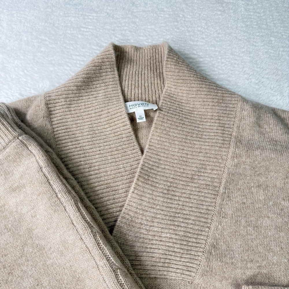 Haven Well Within Set Sweater Pants Womens Large* Oatmeal Suit Luxury Cashmere - Picture 2 of 16